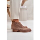 S. BARSKI Women's Ankle Boots With Flat Heel Perforated Brown S.Barski | shoptok.hr
