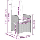  5-dijelni vrtni bistro set od poliratana s jastucima sivi | shoptok.hr
