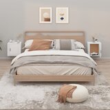 vidaXL Stenske nočne omarice 2 kosa visok sijaj bele 50x30x47cm Cene