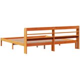  Okvir kreveta s uzglavljem voštano smeđi 200x200 cm od borovine | shoptok.hr