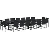  17-dijelni vrtni blagovaonski set crni od tekstilena | Eponuda.com