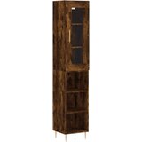 Maison Chic Visoka omara - Komoda - Predalnik dimljeni hrast 34,5x34x180 cm inženirski les, (21719637) | Shoptok.si