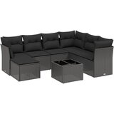  8-dijelni set vrtnih sofa od poliratana s jastucima crni | shoptok.hr