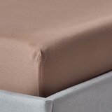 HOMESCAPES rjava organska bombažna rjuha s 400 nitmi, 140x190 cm, (20750749) | Shoptok.si