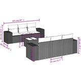  7-dijelni set vrtnih sofa od poliratana s jastucima bež | shoptok.hr