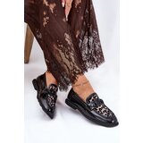 VINCEZA Leather Patent Moccasins With Mesh Black 31931 | Shoptok.si