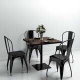  Kvadratni stol za bistro od MDF-a i čelika 80x80x75 cm tamni pepeljasti | shoptok.hr