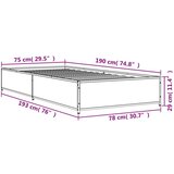 vidaXL Okvir za krevet boja hrasta 75x190 cm konstruirano drvo i metal | shoptok.hr