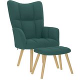 vidaXL Stolica za opuštanje s tabureom od tkanine tamnozelena | shoptok.hr