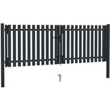 vidaXL Dvojna vrata za ograjo iz jekla 306x125 cm antracitna | Shoptok.si