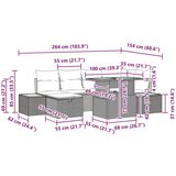  7-dijelni vrtni set s jastučićima sivi poli ratan | shoptok.hr