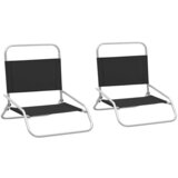 The Living Store Zložljivi stoli za na plažo 2 kosa črno blago - Stol Za Na Plažo, (21485483) | Shoptok.si
