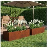 vidaXL Vrtna saksija 2 kom. Rđa 80 x 20 x 20 cm Otporni čelik - Otporni čelik 80 x 20 x 20 cm 2 | shoptok.hr