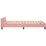  Okvir za krevet s uzglavljem ružičasti 120 x 200 cm baršunasti | shoptok.hr