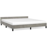 The Living Store Posteljni okvir z vzglavjem svetlo siv 160x200 cm žamet - Posteljni Okvir Z Vzglavjem, (21493271) | Shoptok.si