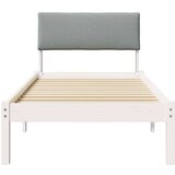  Okvir kreveta s uzglavljem Bijela i svijetlosiva 75 x 190 cm | shoptok.hr