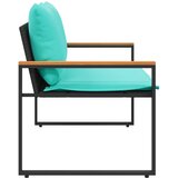  Klupa s jastukom Crna i Tirkizna 115 x 65 x 72 cm Ratan | Eponuda.ba