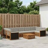  Set vanjskih sofa 8 pcs Prirodna i svjetlosiva | shoptok.hr