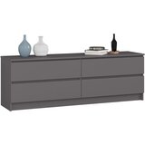 AKORD Komoda, 4 Predali, Grafitno Siva, (5000332319) | Shoptok.si