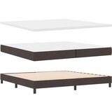 Box Postelja z vzmetnico z vzmetnico Temno rjava 200 x 200 cm blago, (5000128318) | Shoptok.si