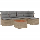  6-dijelni set vrtnih sofa s jastucima bež od poliratana | shoptok.hr