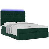  Otomanski krevet s madracima&LED tamnozeleni 140x200cm baršun | shoptok.hr