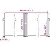  Uvlačiva bočna tenda 140 x 600 cm crna | shoptok.hr
