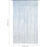  Zavjesa s makrameom plava 140 x 240 cm pamučna | shoptok.hr