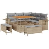  Sjedeća garnitura za vrt 9 kom. 8-Broj sjedala Bež 209 x 209 x 85 cm | shoptok.hr