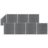 vidaXL WPC ograjni paneli 7 kvadratnih + 1 poševni 1311x186 cm sivi Cene
