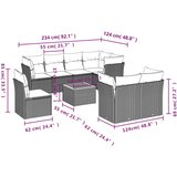  9-dijelni set vrtnih sofa od poliratana s jastucima sivi | shoptok.hr