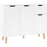 vidaXL Komoda visok sijaj bela 90x30x72 cm iverna plošča, (20656251) | Shoptok.si