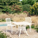 Bistro 3-dijelni bistro set od lijevanog aluminija bijeli Cijene