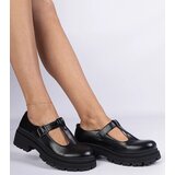 Gemre Black platform derby shoes made of eco-leather Nella | Shoptok.si