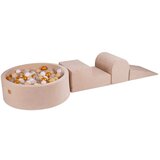 MeowBaby Igralište od krem baršunaste pjene 225x90x30 cm Montessori - | shoptok.hr