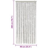  Zastor protiv muha svjetlosivi i bijeli 90 x 200 cm od šenila | Eponuda.com