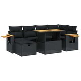  7-dijelni set vrtnih sofa od poliratana s jastucima crni | shoptok.hr