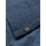 Ombre Men's cotton V-neck knit t-shirt with wash effect - navy blue | Shoptok.si