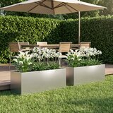  Vrtna saksija 2 kom. Srebrna 80 x 30 x 30 cm Pocinčani čelik | shoptok.hr