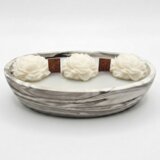 NOBAMO Svijeća Dimni mramor - Bijela / Siva / Cedar, crna ambra | shoptok.hr
