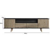 Hanah home FRN-9000 woodenblackatlantic pine tv stand | ePonuda.com