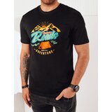 DStreet Koszulka męska z nadrukiem czarna | Shoptok.si