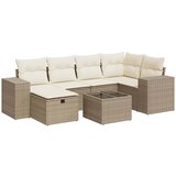 Maison Chic Seti vrtnega pohištva - Vrtna garnitura - Vrtni pohištvo set 7-delna z blazinami bež poli ratan, (21805143) | Shoptok.si