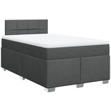vidaXL box spring postelja z vzmetnico temno siva 120x190 cm blago, (21308526) | Shoptok.si