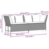  Vrtna sofa od poliratana s jastucima crna | shoptok.hr