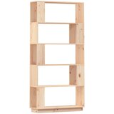 Maison Chic Knjižna omara - Knjižni regal 80x25x163,5 cm trdna borovina, (21723433) | Shoptok.si