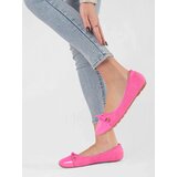 Shelvt Pink flat women's ballerinas with patent toe | shoptok.hr