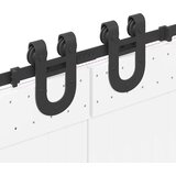  Komplet opreme za drsna vrata 400 cm jeklo črne barve, (22046969) | Shoptok.si