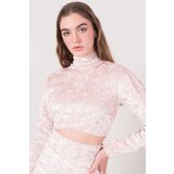 Fashion Hunters BSL Pink Velor Top Cene