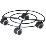Voziček za rastline Draht (Ø x V: 300 x 63 mm, Kovina, Črne barve, Maksimalna obremenitev: 60 kg)